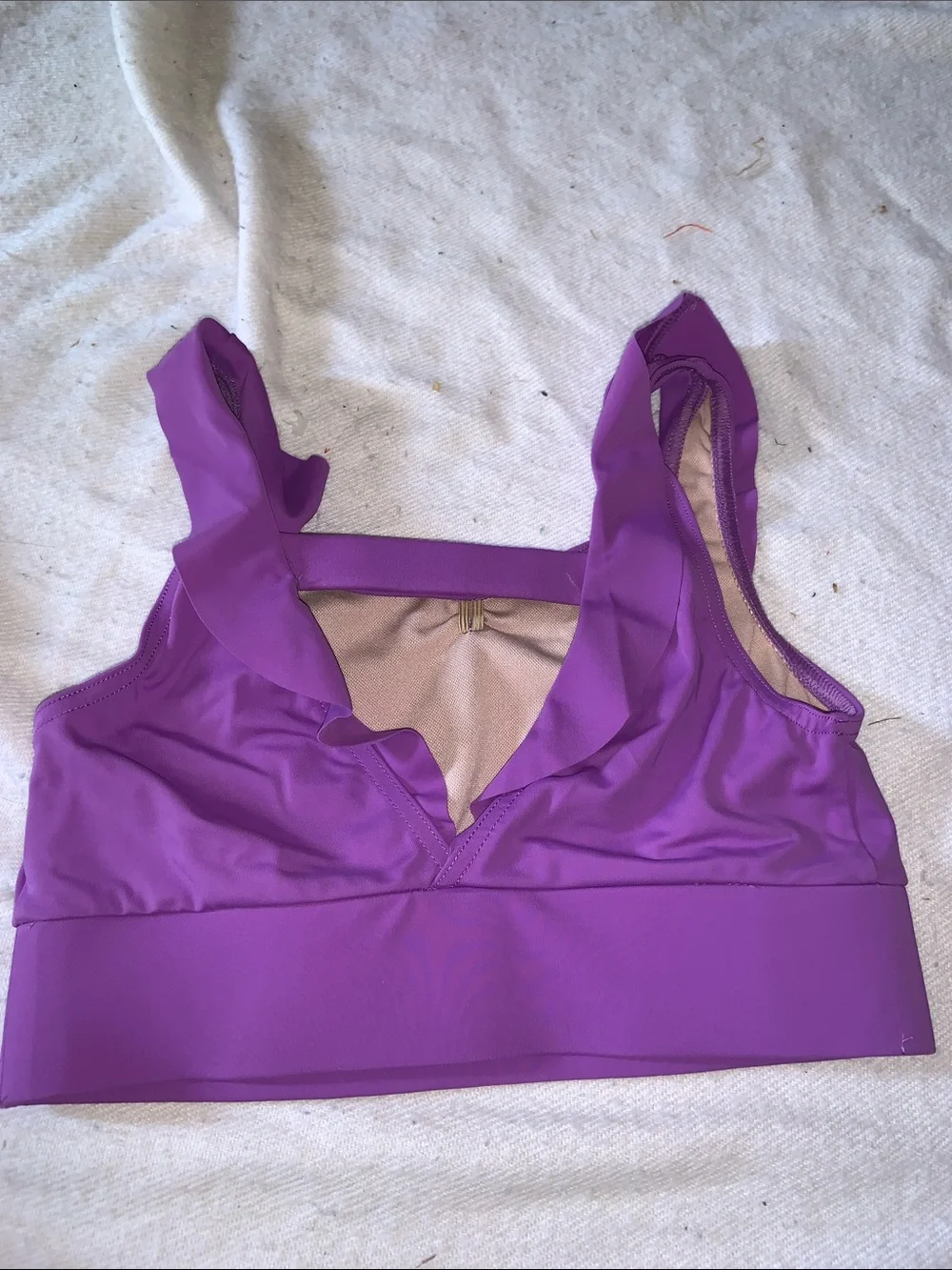 balera Purple Ruffle Strap Dance TOP size LC